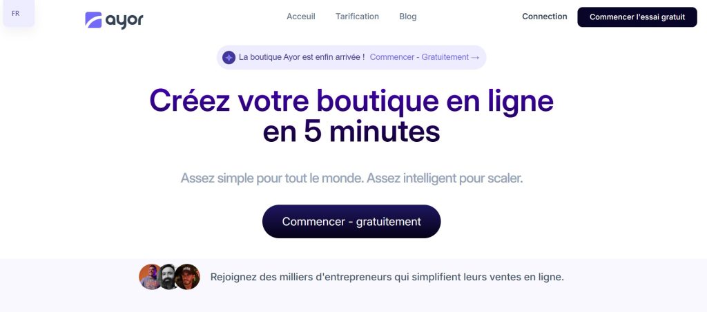 Ayor.ai - une entreprise algérienne pour créer une boutique en ligne en cinq minutes